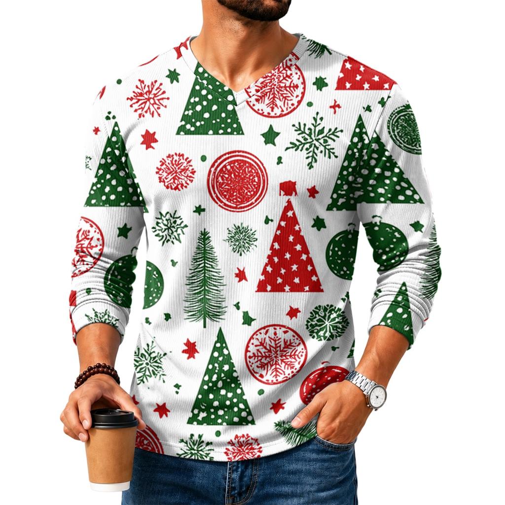 Men's Casual Loose Fit V-Neck Top