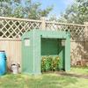Small Walk-in Garden Greenhouse with Steel Frame, Large Roll-up Door and Windows, 200Lx76Wx168Hcm, Green