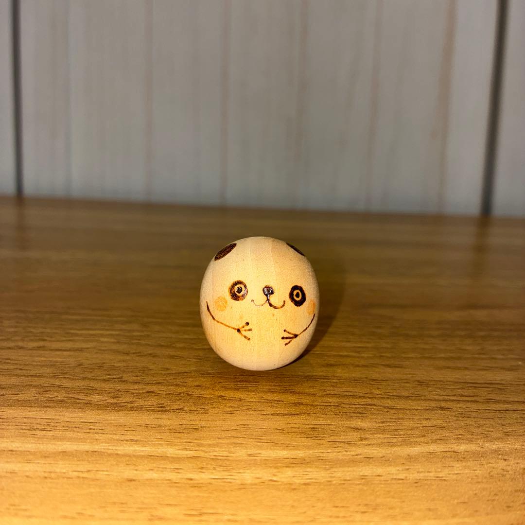 Usaburo Kokeshi Yura Koro Panda Petit Size. Rare unfinished product.