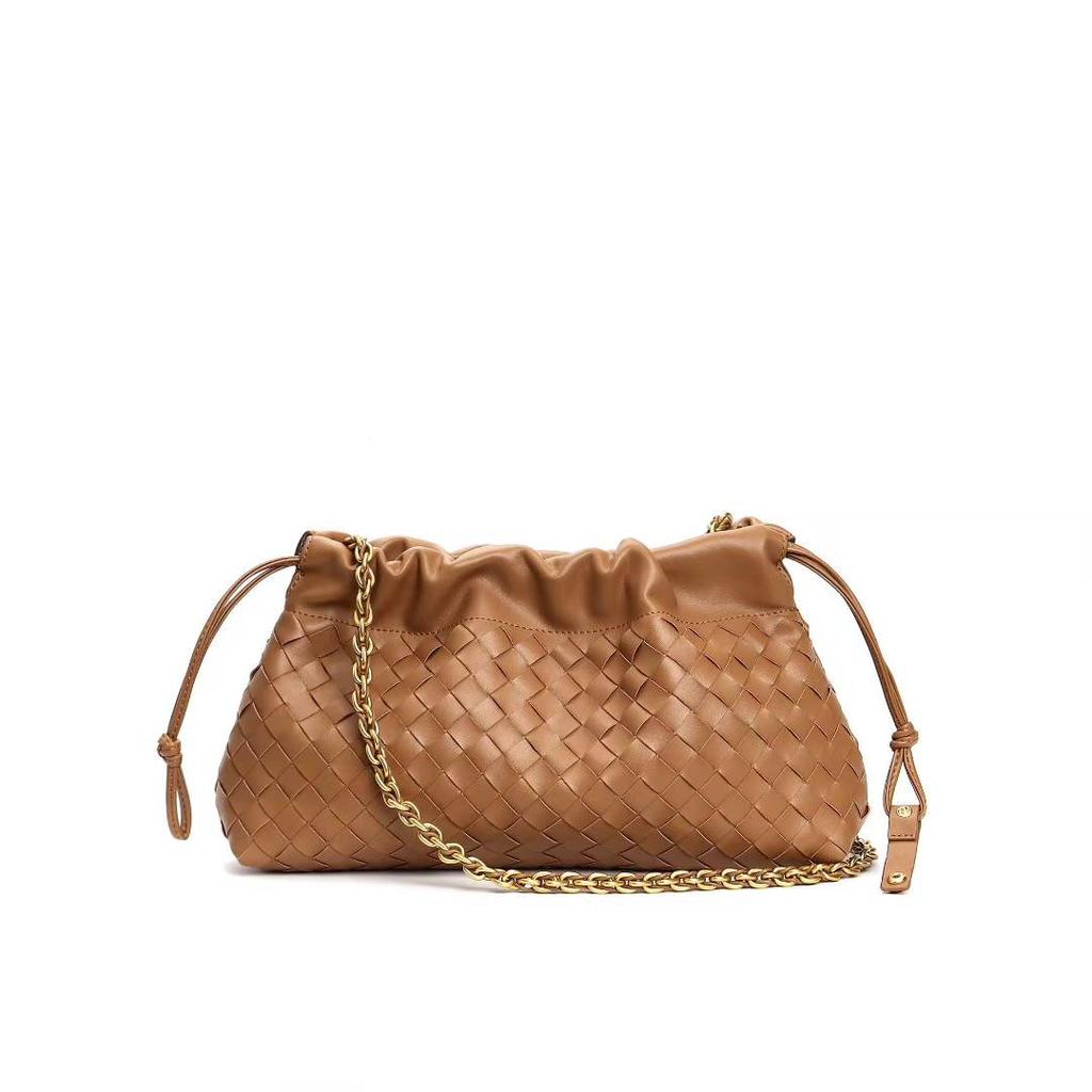 Neue gewebte Wolken-Tasche Müllbeutel Leder-Kordelzug Achseltasche Handgehaltene Kette Minimalistischer Stil Vielseitig Einzelne Schulter Damen-Tasche