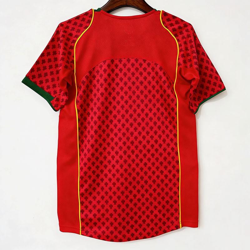 2004 Portugal Home Retro Football Jersey Mens Short Sleeve Soccer Shirt