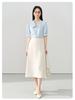 Miss Bird Blue Chiffon Short-Sleeve Professional Women's Interview Shirt