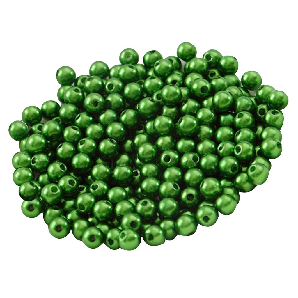 

Круглые бусины с имитацией жемчуга. 500 шт as described темно-зеленого