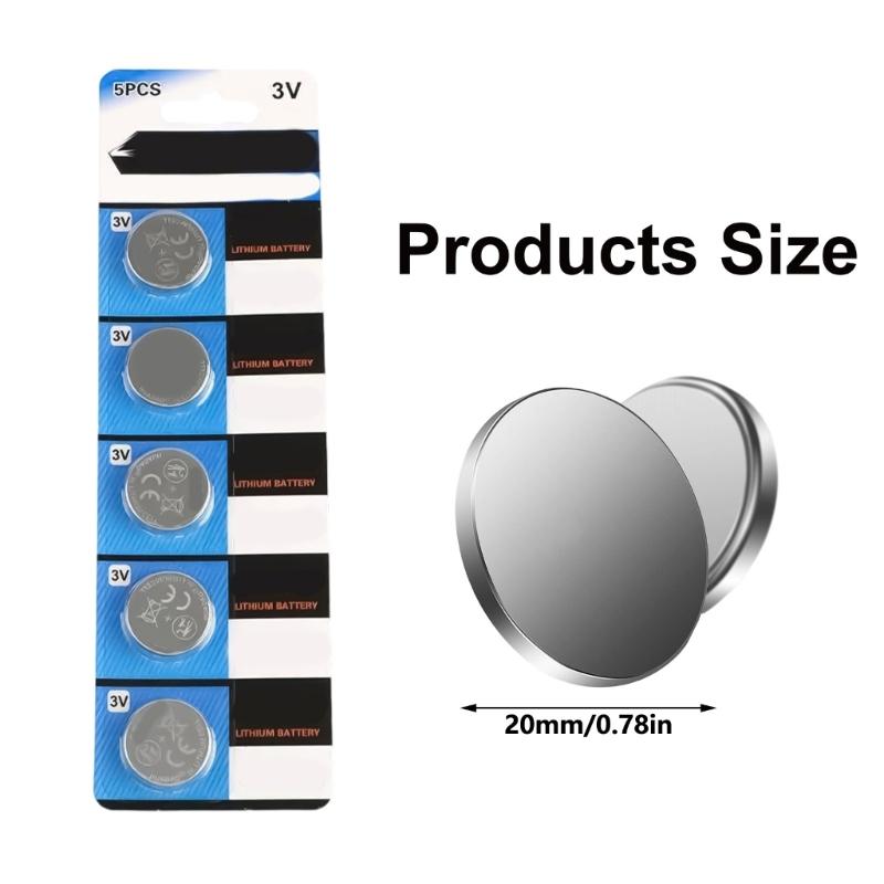 Set of 5pcs CR2032 3V Lithium Batteries Coin Cell Battery 160/200mAh Stable Power Supply In Watches and Small Devices