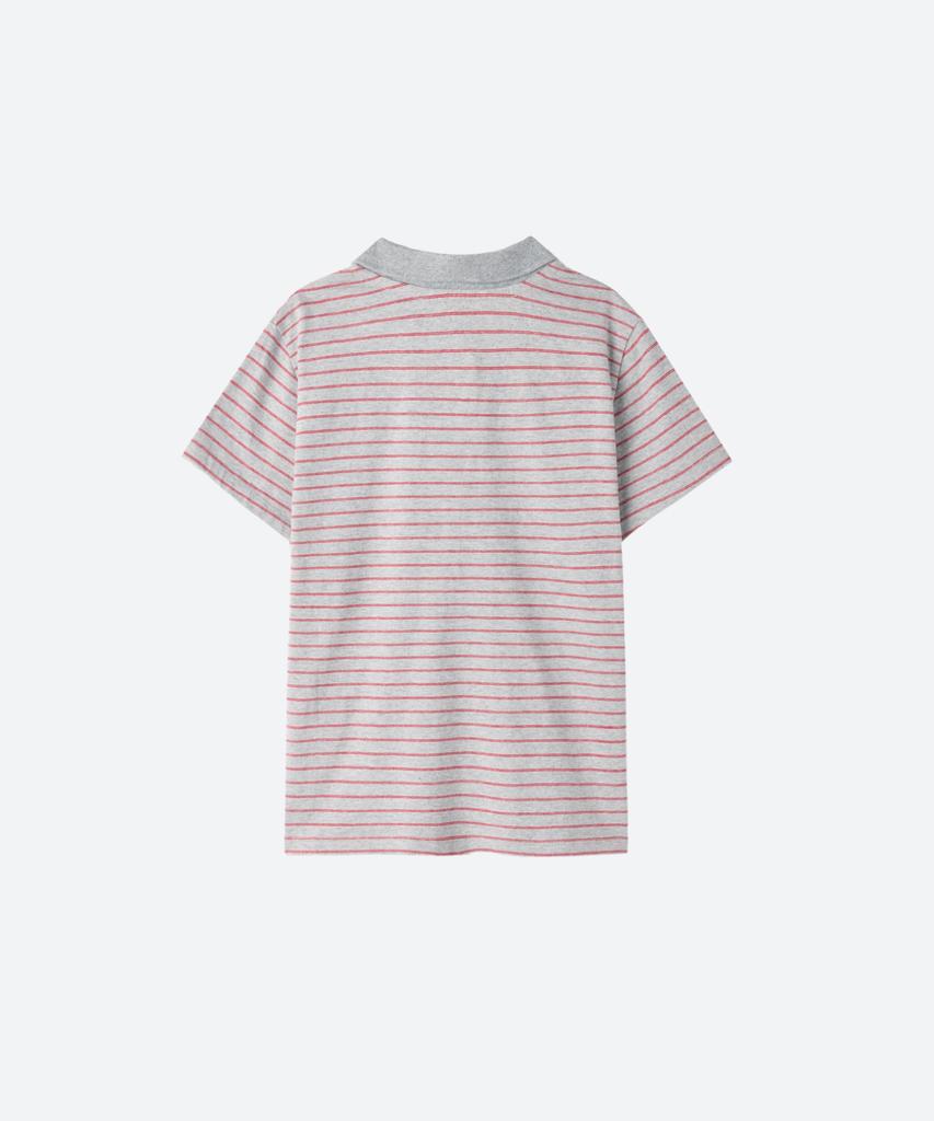 MOONSUN M.C Classic Stripe Baby Pk Tee / Gray