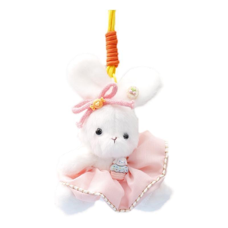 Skirt Bow White Rabbit Plush Toy Pendant Animal Keychain Bag Decoration Gift