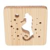 Wooden 3D LED Light Hollow Seahorse Pattern USB Power Supply 2W Pine Wood Animal Night Lamp for Offi