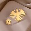 Punk Eagle Brooch For Women Men Stainless Steel Animals Emblem Geometric Brooch Pin Party Hypoallergenic Jewelry Gift