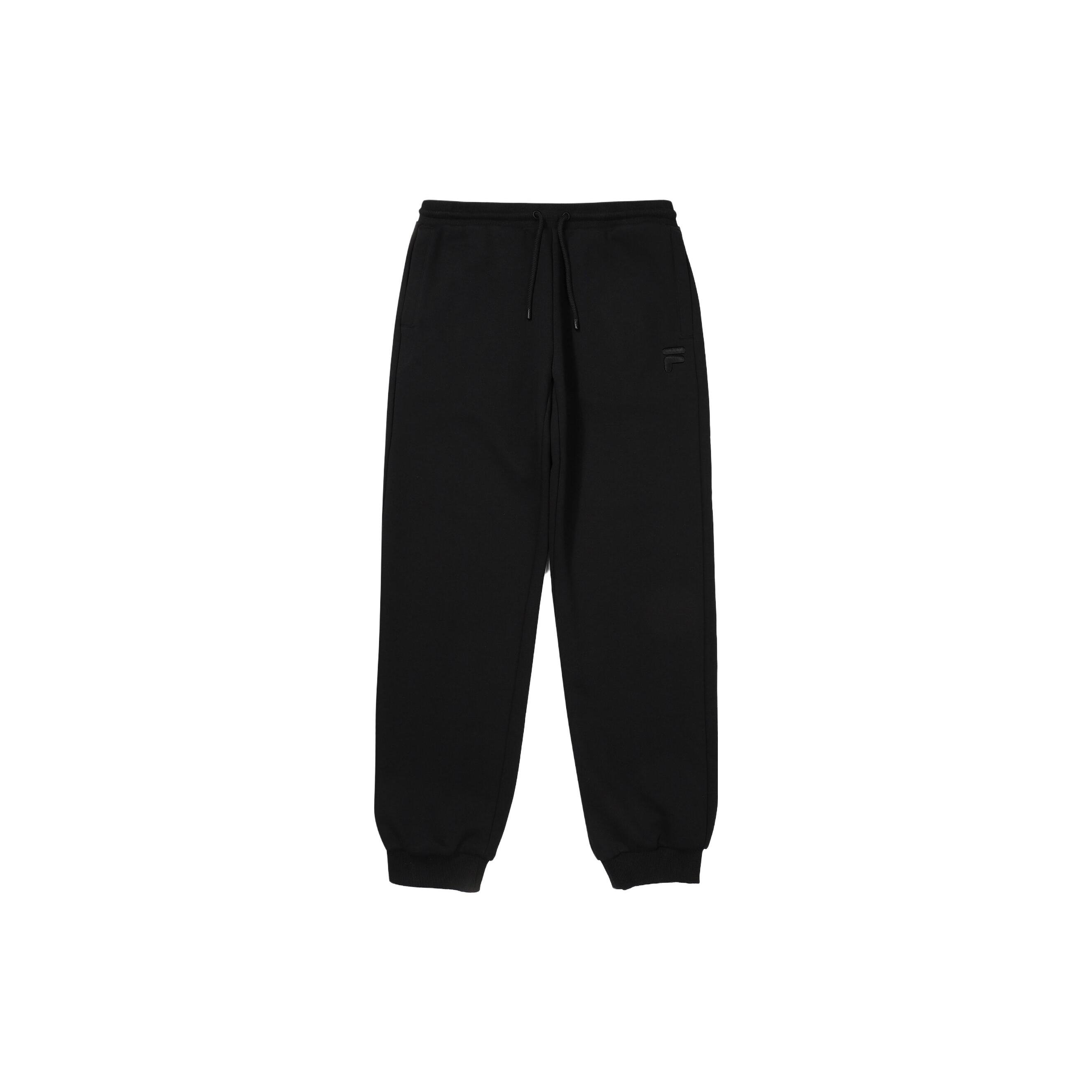 FILA Knitted Sweatpants Unisex Black Moderate Cuffed Pants FS2FPF3102X-BLK M