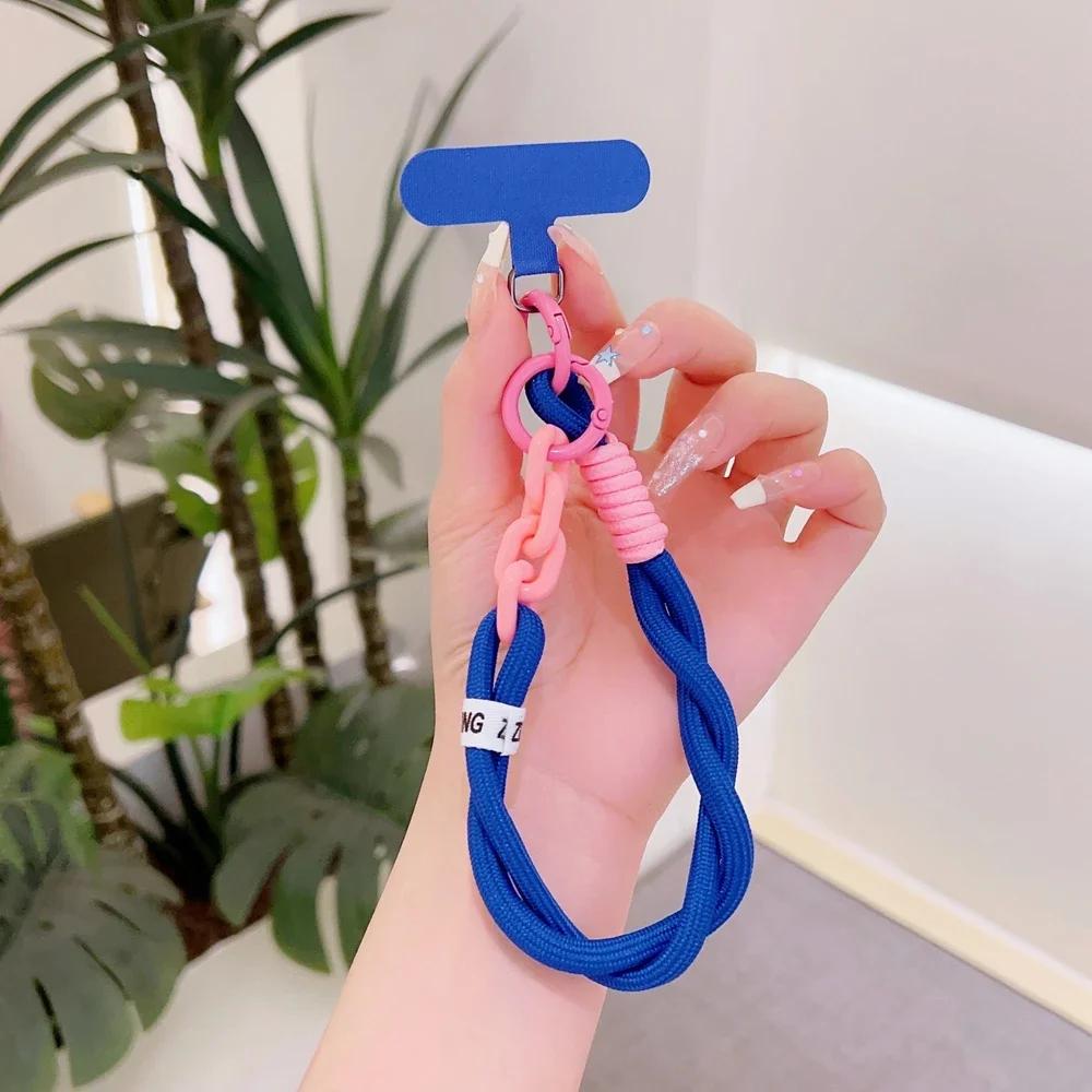 Braided Short Phone Lanyard Outdoor Universal Case Keychain Crossbody Card Hand Cord Clip Rope Anti-lost Wrist Strap Charm Chain