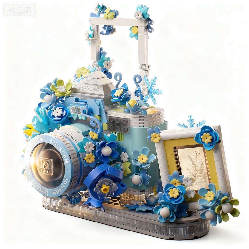 Camera MOC Building Blocks Toys Sets flower mini blocks construction set DIY Bricks Toys for Kids Birthday Gifts Home Decoration