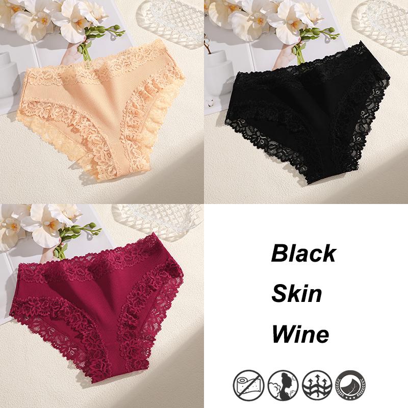 

3 шт. сексуальные хлопковые кружевные трусики женские трусики с низкой талией нижнее белье S-XL однотонные женские трусы нижнее белье удобные женские XL&Set