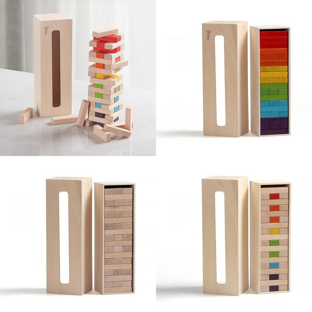 Wooden Stacking Blocks For Kids With Eco Friendly Water Based Paints For Developmental Play