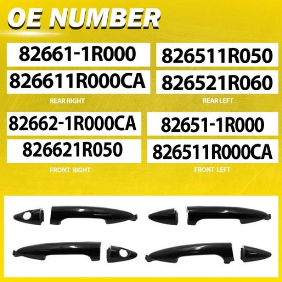 4Pcs Fits 2012-2017 Hyundai Accent Front Rear Left Right Exterior Door Handle EK