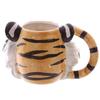 Whimsical Design Artificial Animal Ceramic Mug 3D Tiger Head Hand Painted Coffee Cup for Home Decor Ideal Gift for Xmas New Year