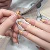 Elegant Handmade Leopard Print Cat Eye Nails for Early Autumn