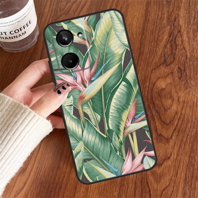

Ретро Растение Банановый Лист Для Realme 15 14 11 12 13 Pro Plus C35 C71 C75 C65 C55 C63 C61 C53 C51 C67 GT6 GT7 Pro Чехол Realme GT7 Pro