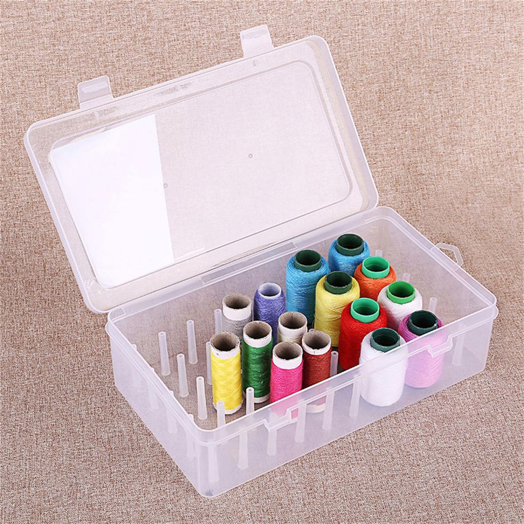 Clear Thread Spool Box 42 Spool Storage Case Thread Bobbin Storage Box Sewing Thread Organizers Container Sewing Supply