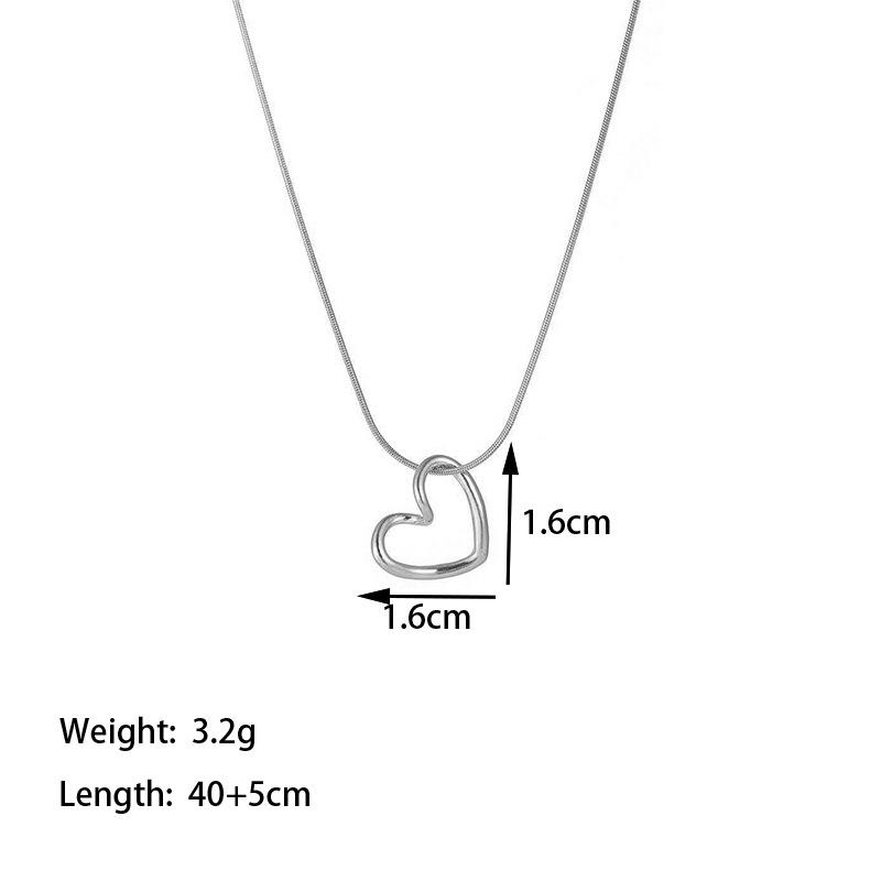 Elegant Personalized Double Heart Pendant Titanium Steel Necklace for Women