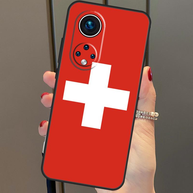 Switzerland Swiss Flag Art Cover For Honor 90 70 50 Magic 6 Pro Magic 5 Lite Honor X6a X7a X8a X9a X8b X9b X8 X9 Case Honor X8 4G