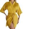 European & American Women's Mid-Sleeve Sexy Short Tassel Bathrobe Pajamas
