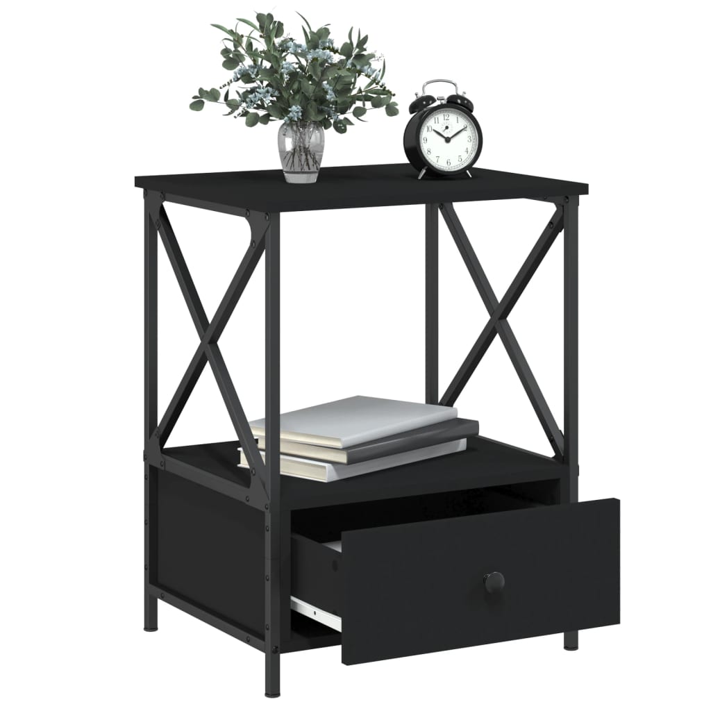 Nightstands 2 pcs Black 50 x 41 x 65 cm Engineered Wood