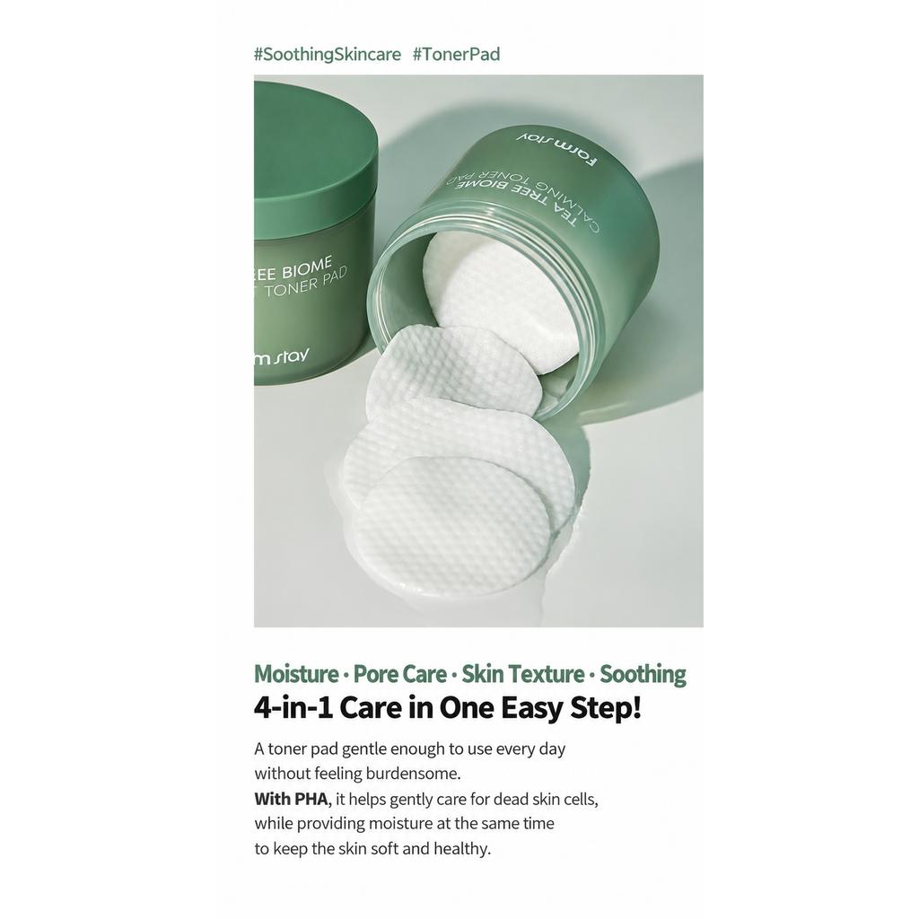 Farmstay Tea Tree Biome Calming Toner Pad 140ml 70 Pads