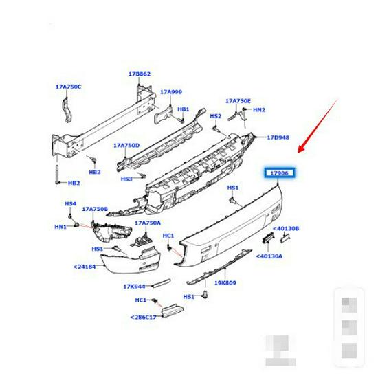 Land Rover New Defender 2020 Rear Bumper Cover (LR156938)