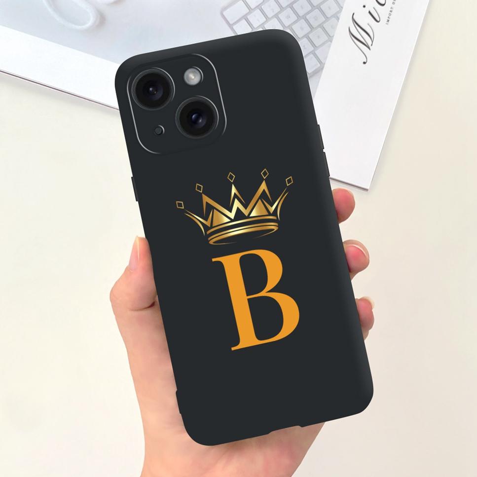 

For Apple iPhone 15 15Pro 5G Case Fashion Letter Flower Luxury Crown Soft Silicone Cover For iPhone15+ 15Plus 15 Pro Max Bumper iPhone 15