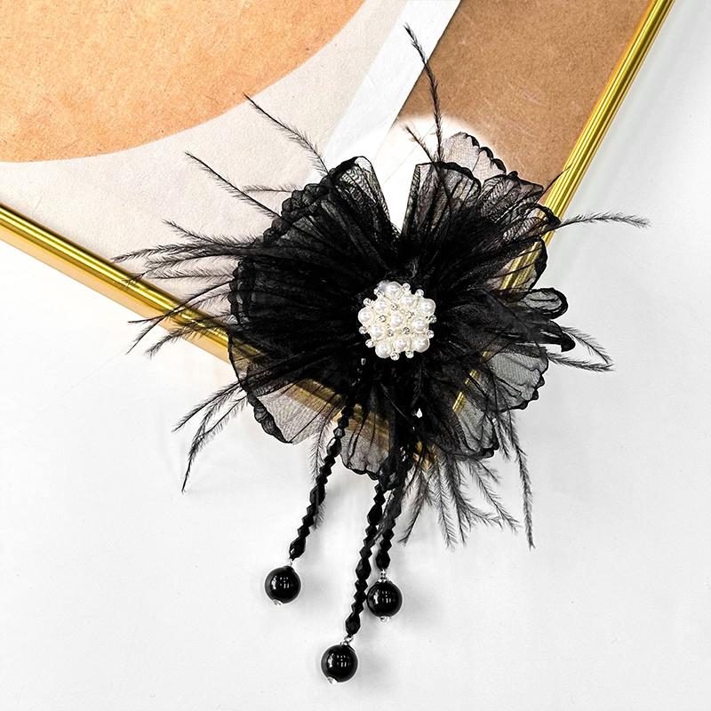 Fairy Beauty Multi-layer Pearl Feather Flower Patches DIY Hairpin Hair Accessories Corsage Applique Sweater Coat Accessories