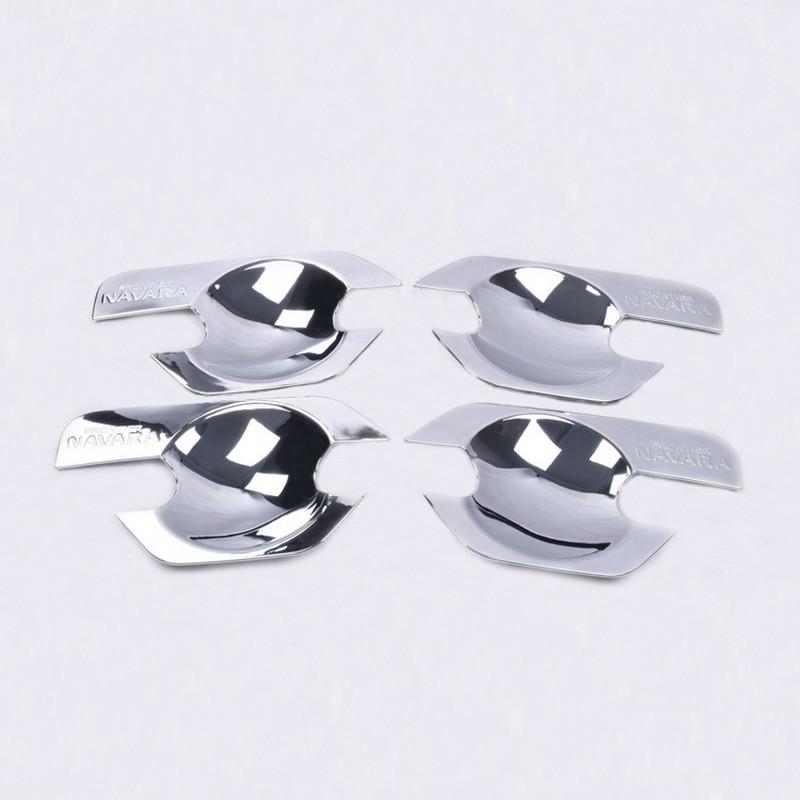 FUNDUOO For Nissan Navara Frontier D40 4 Door 2005-2013 New Chrome Door Handle Cover Bowl Trim Taillight Sticker Car