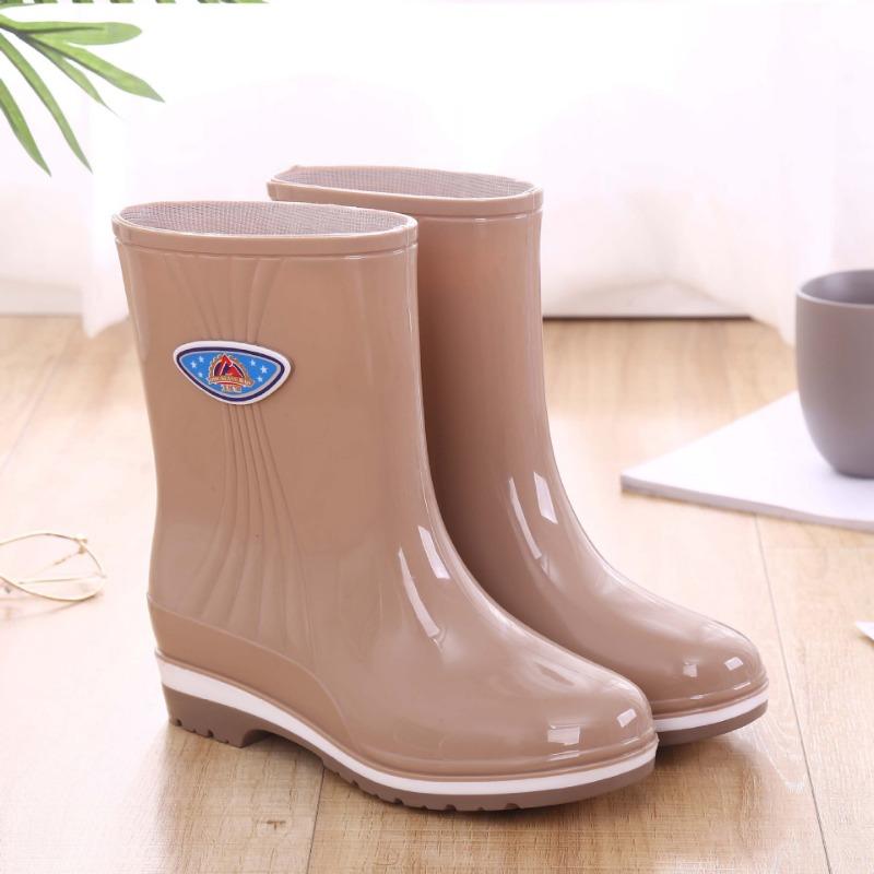 Short Women's Rain Shoes Water Shoes Women's Rain Boots Fashion Waterproof Shoes Kitchen Non-slip Rubber Shoes Work Overshoes Summer
