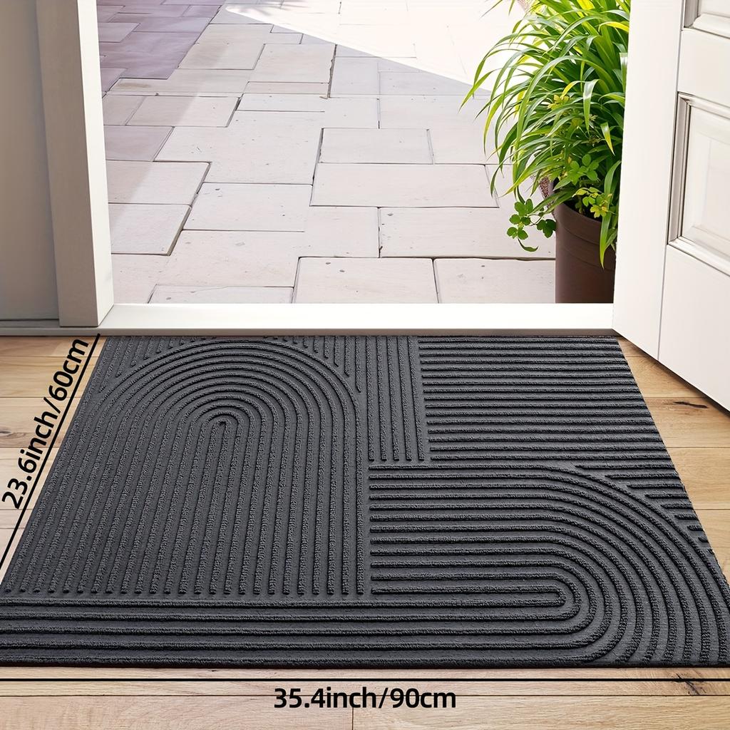 1 Stück Gestreifte Fußmatte - Rutschfeste Flache Eingangsmatte, Gestreifte Innen-/Außenmatte für Haustür, Terrasse, Handwaschbare -ähnliche Matte