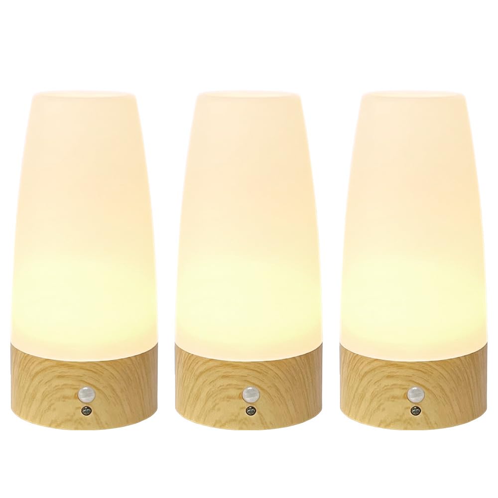 

Protec LED Motion Sensor Light [Light Brown, Set of 3] Table Light, Foot Light, Automatic OnOff, Indoor, Staircase, Entryway, Hallway, Bedroom,