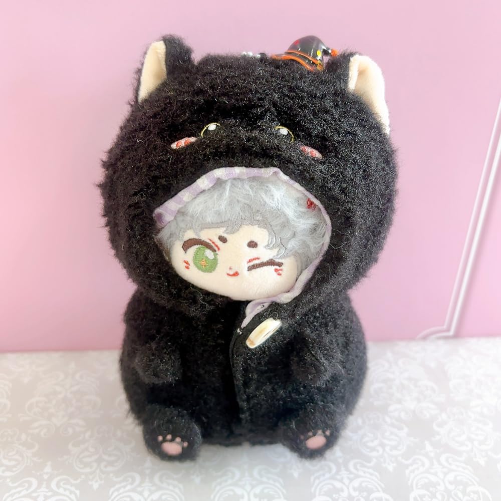 3D Plush Kigurumi Black Cat Costume for 10cm Plush Kigurumi Otaku Doll Kpopdoll Costume Toys, Accessories, Activities, Mascot, [Used]