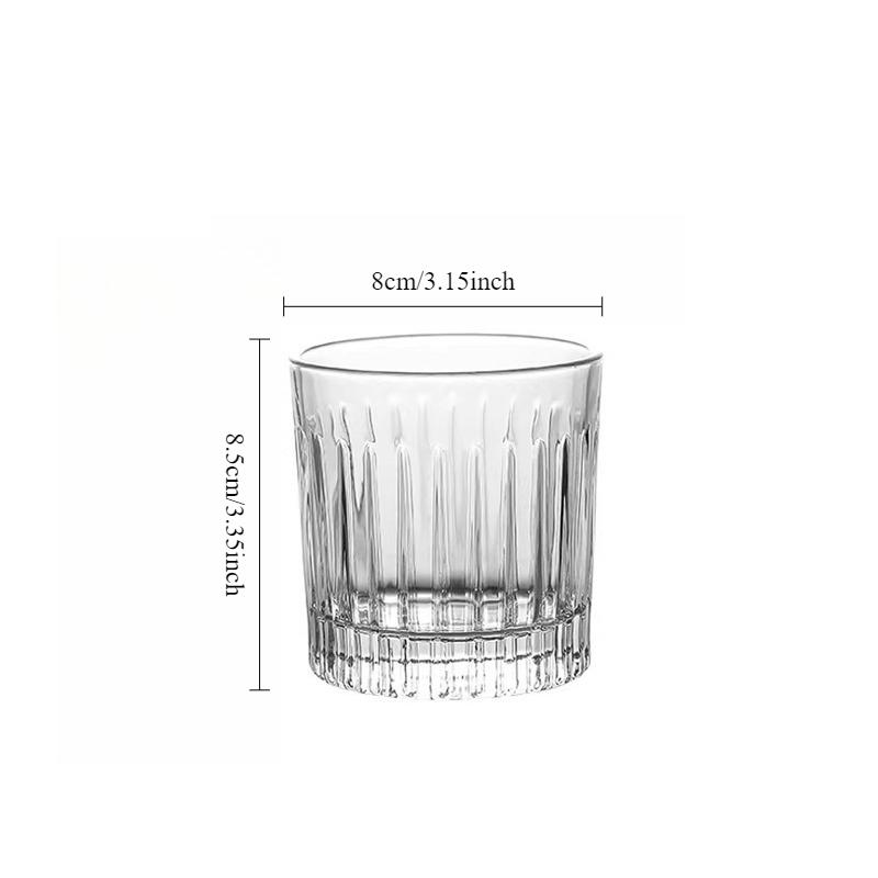1pcs Simple Transparent Latte Coffee Cups Party Vertical Striped Iced Coffee Cups Creative Classic Cups High End Whiskey Glass