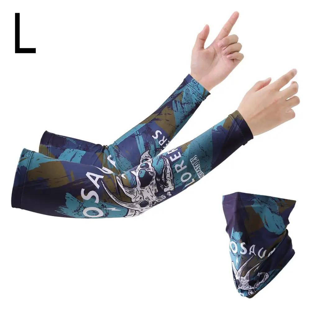 Summer Ice Silk Sleeve Mask Outdoor Activity Fishing Biking Quick-drying Mask Anti-UV Fishing Sleeves Breathable Sun Protection J8N8