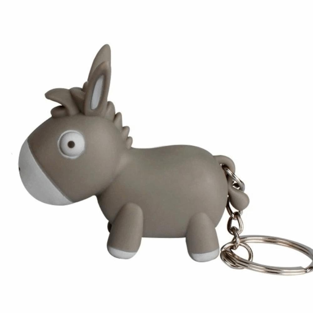 LED Light Donkey Sounding Key Ring Cute Car Pendant Fidget Toy Fingertip Clicker Car Key Chain