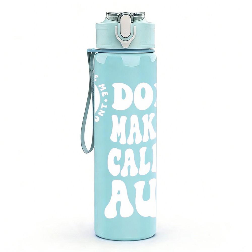 1PC Don’t Quit Keep Fight Slogan Text 750ml Color Plastic Sports Water Bottle Leakproof Flip Straw Lid Suitable for Sports Office Home Use