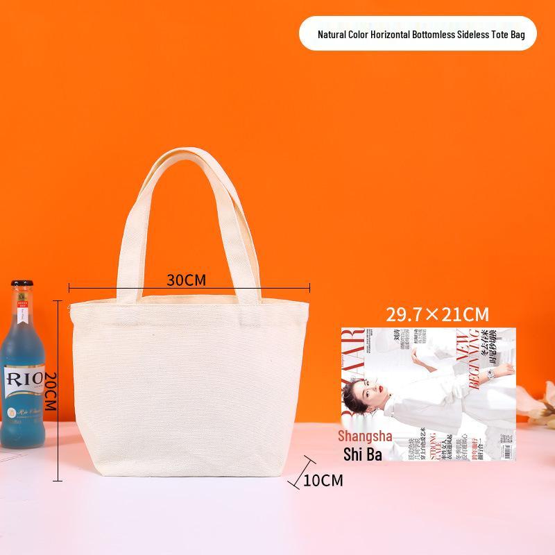 High-End Custom Logo Canvas Tote Bag - White, Blank, Personalized Printing