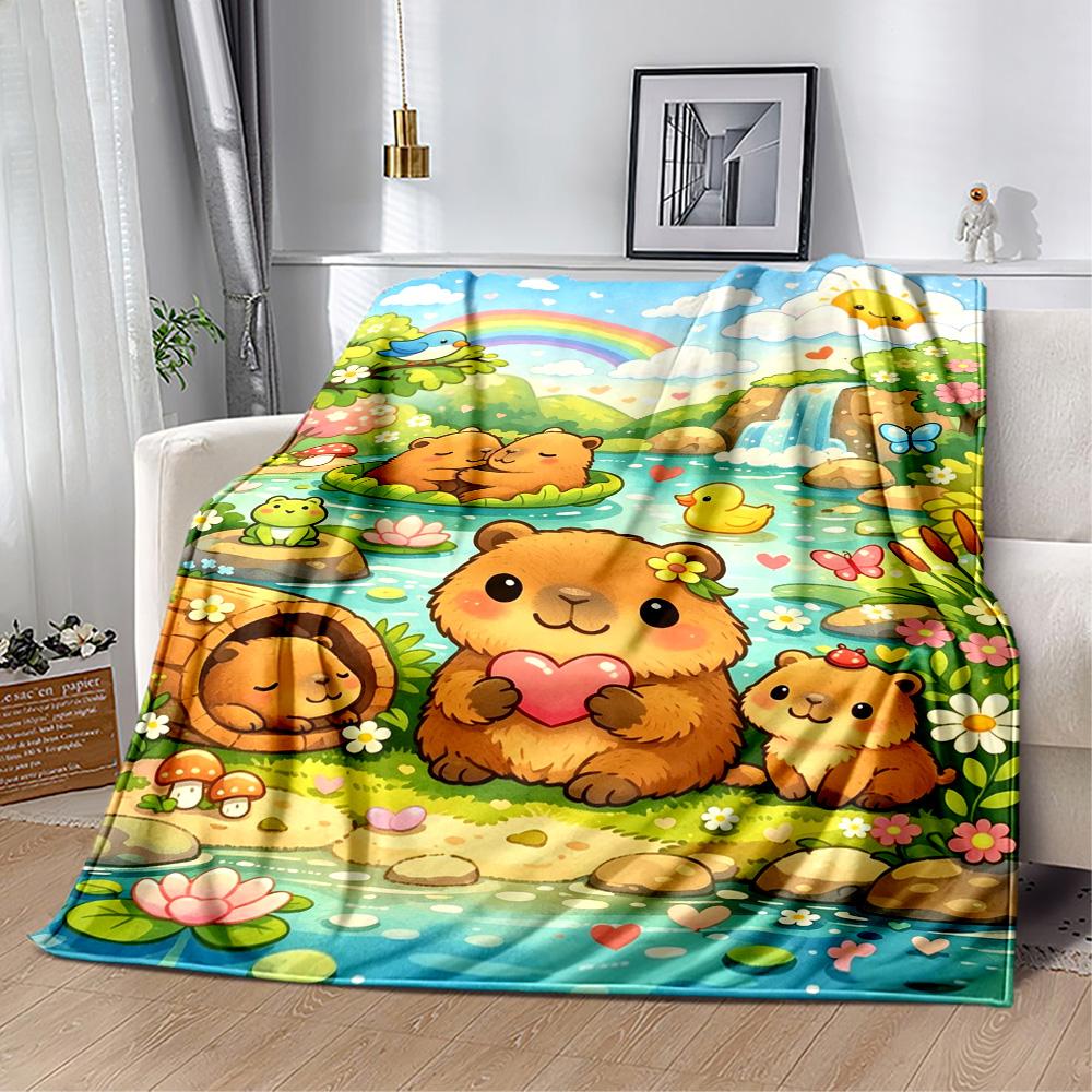 1pc Cute Bear Watching Stars Blanket Comfortable Soft Lightweight All Season Multi Purpose Blanket Travel Camping Picnics Sofa Office bedroom Friends