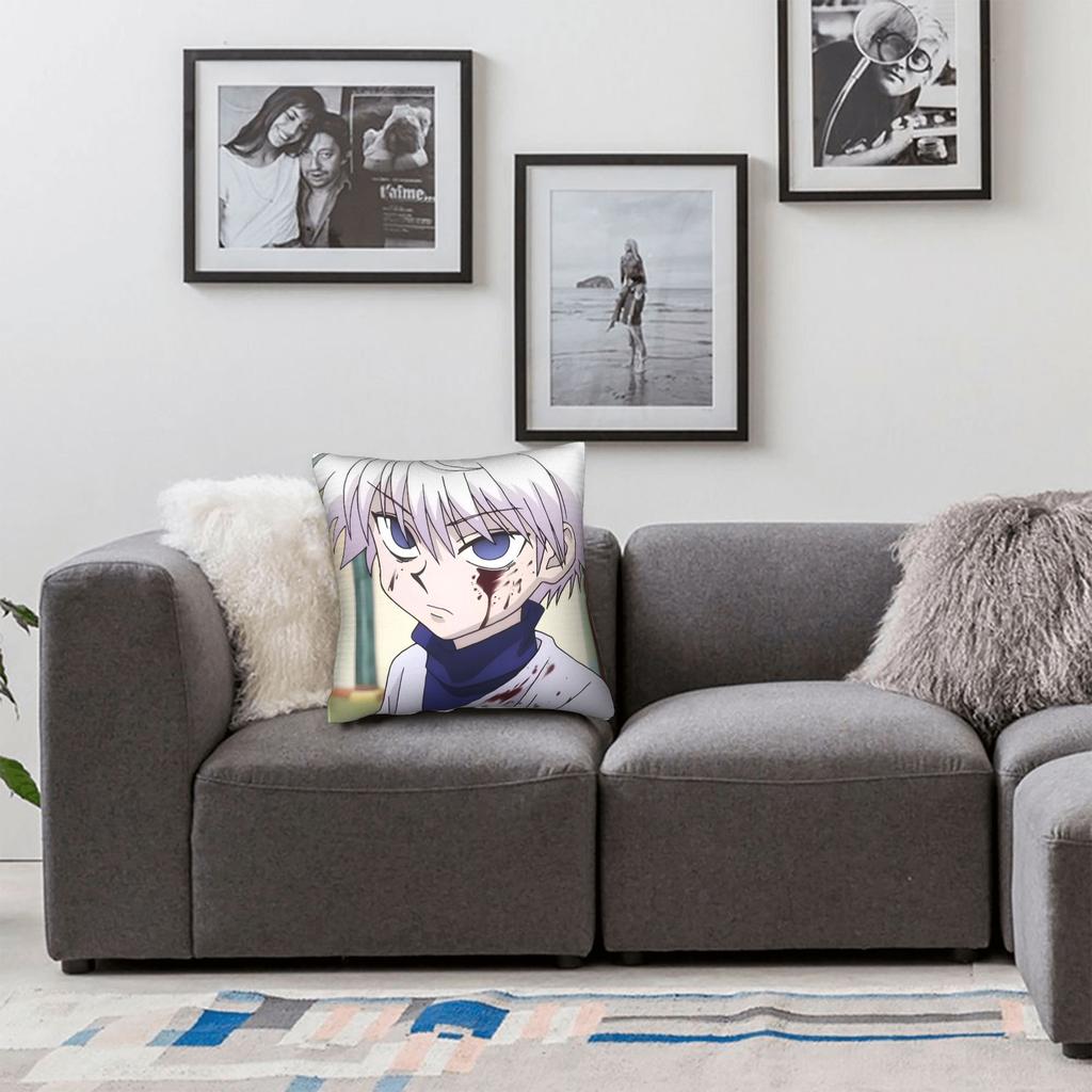 Anime Killua Zoldyck Pillow Cover Kawaii Pillow Case For Living Room Bed Chair Soft Pillowcases Birthday Present