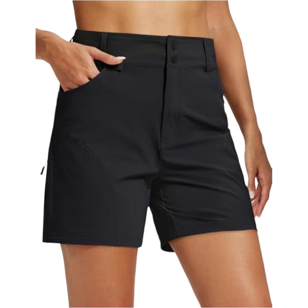 Leichte Wasserdichte Sportshorts für Damen mit Taschen Schnelltrocknendes Atmungsaktives Gewebe Bequeme Passform Outdoor-Sport Freizeitkleidung