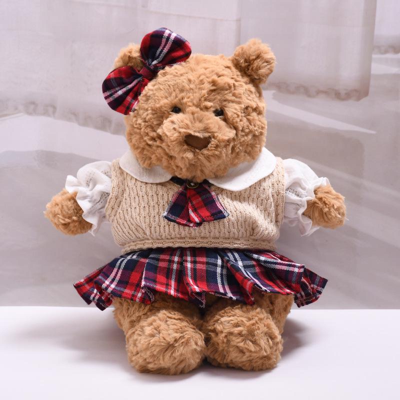 28cm Barcelona Bear Doll Student Uniform Skirt & Tie Set