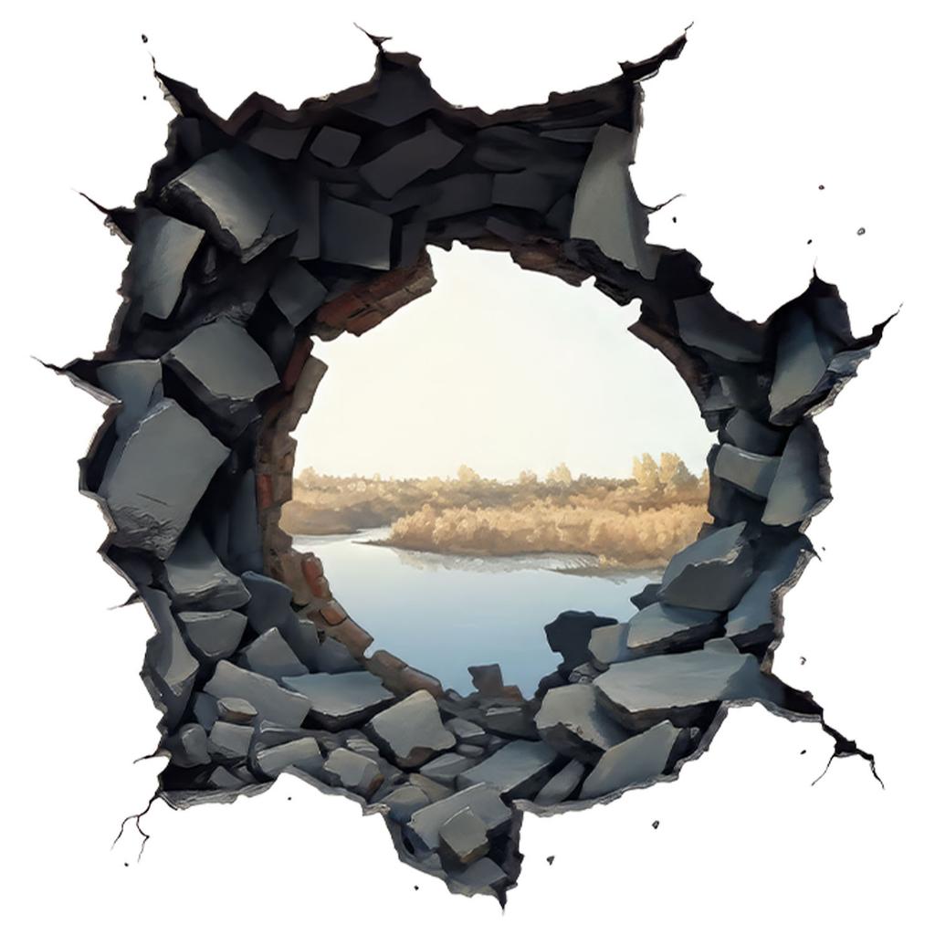 Naklejka ścienna z iluzją 3D, Naklejka z krajobrazem do dekoracji ścian sypialni i salonu, Wystrój domu