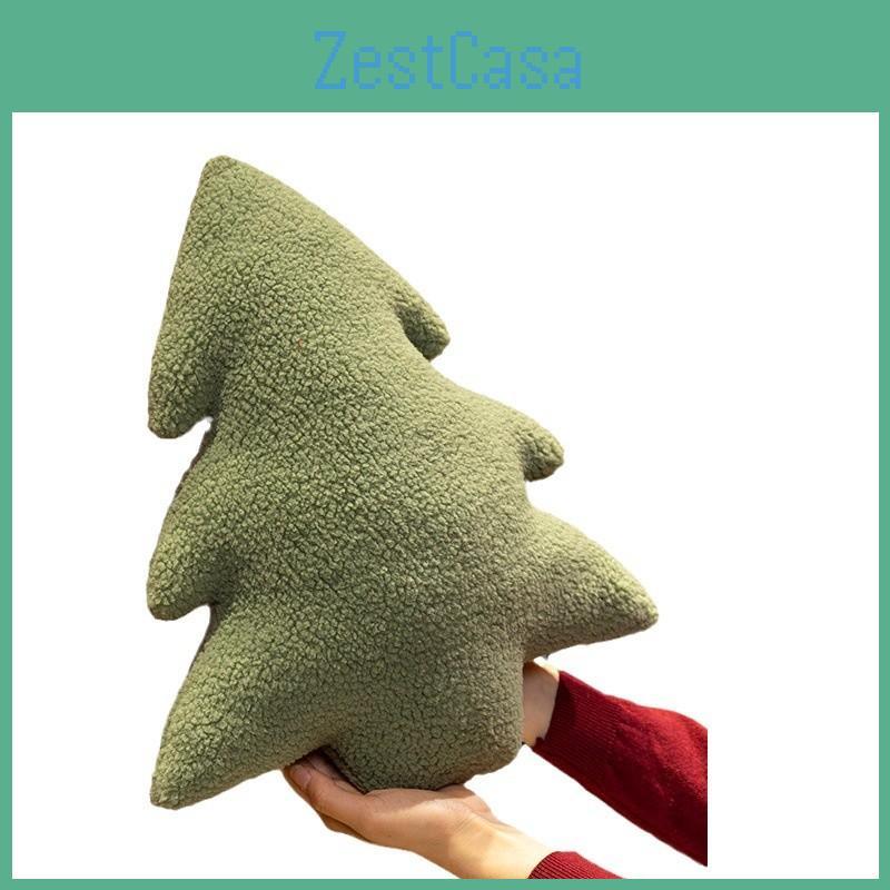 Christmas Tree Plush Cushion With Plant Floral Pattern For Living Room Decor