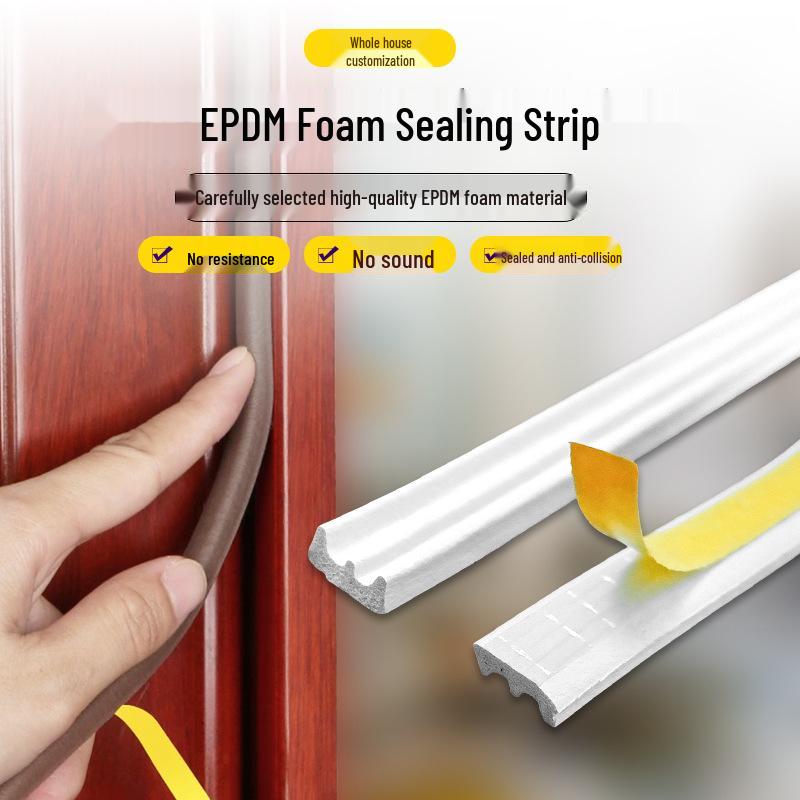 

EPDM Window & Door Soundproof Adhesive Seal Strip E-Type 9x4mm Black - Seals 2-4mm Gap - 6m/pack