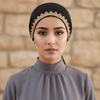 Elasticity Tie Back Inner Hijabs Shiny Golden Rhinestone Turban Breathable Undercap  Modest Fashion
