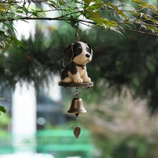 

Yousheng Animal Wind Chime Resin Animal Figurine with Metal Bell Retro Puppy Cat Wind Chime with Soothing Sound for Porch Patio Garden Balcony Doorway E