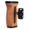Universal Wooden Side Handle Grip for DV Video Cage Rig DSLR with Cold Shoe Mount Wood Grain 1/4" Screw, Finish.